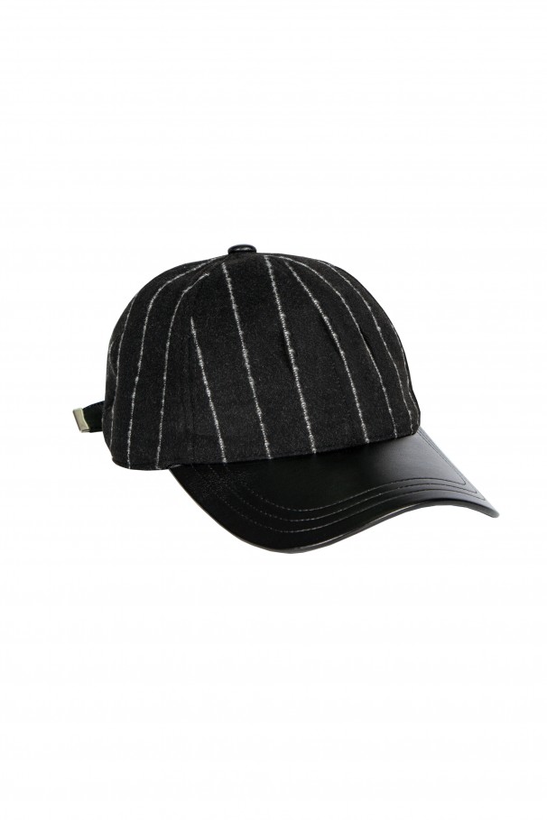 Striped fabric cap