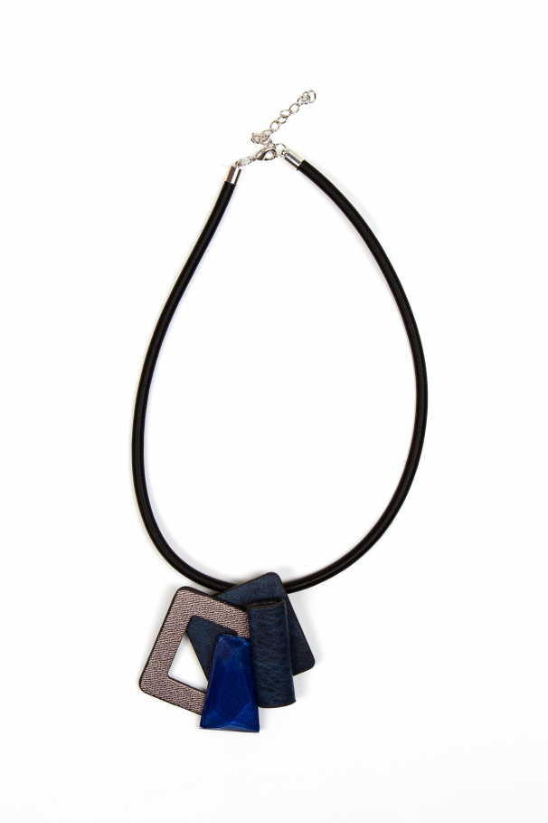 Synthetic leather pendent necklace