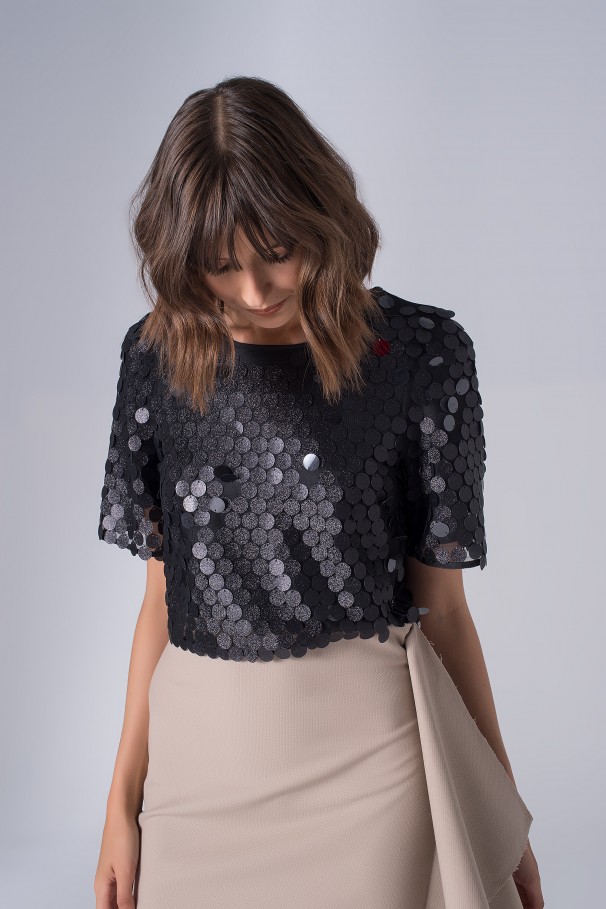 Tull top with sequins