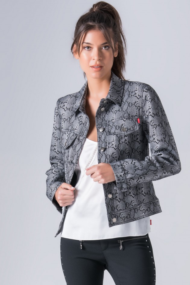 Jacket with snakeskin patterned