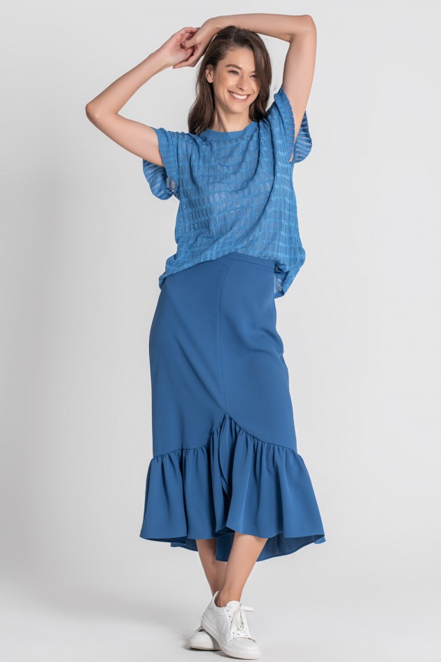 Midi skirt with foil