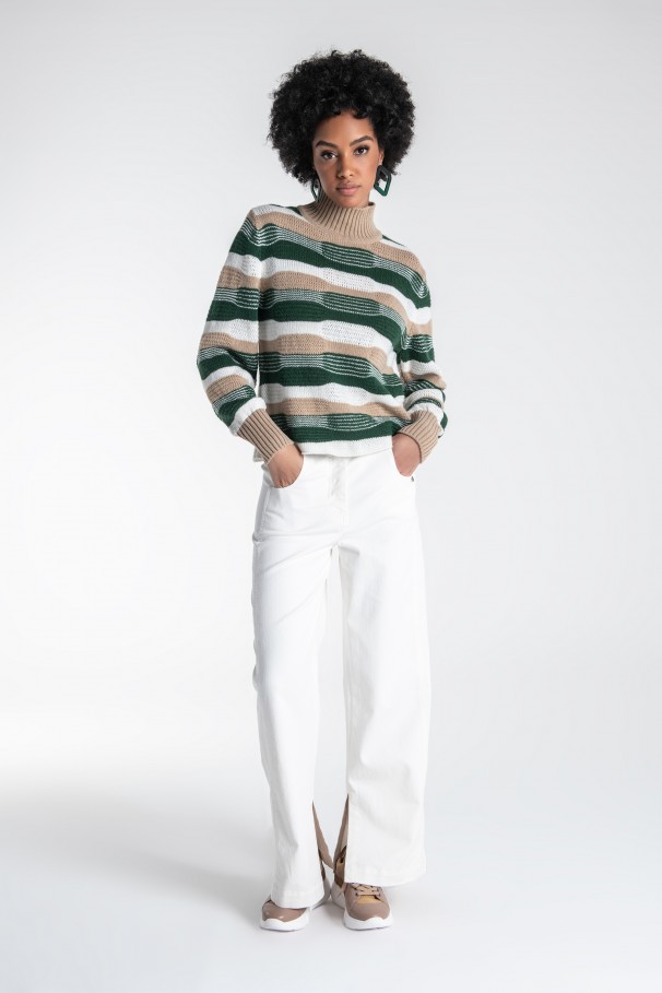 Textured- knit jumper