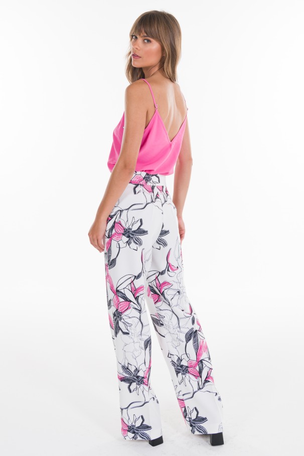 Wide leg trousers with print