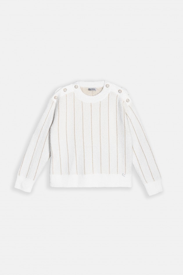 Leather sweater with golden stripe