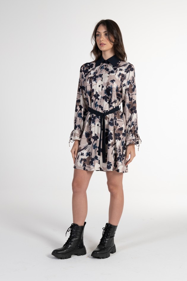 Printed shirt dress