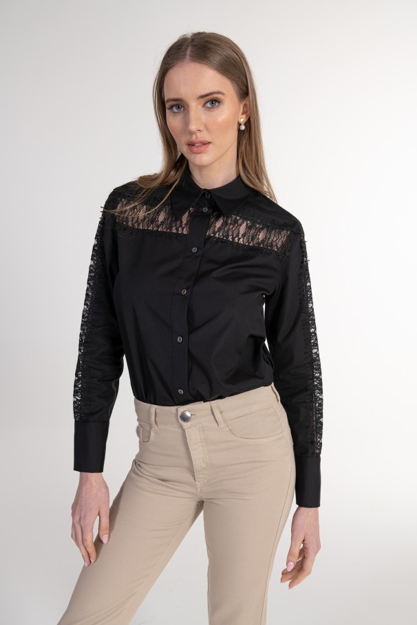 Lace cotton shirt