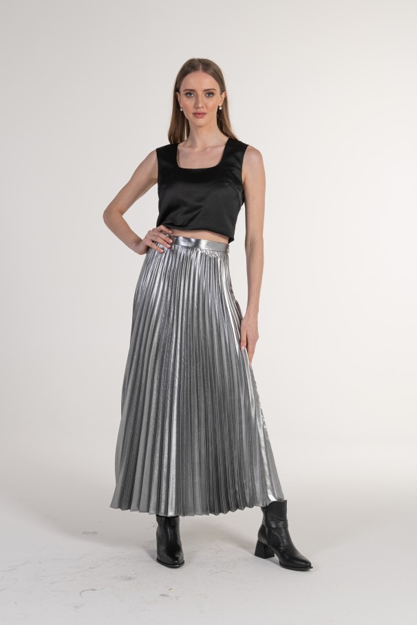 Pleated Midi Skirt