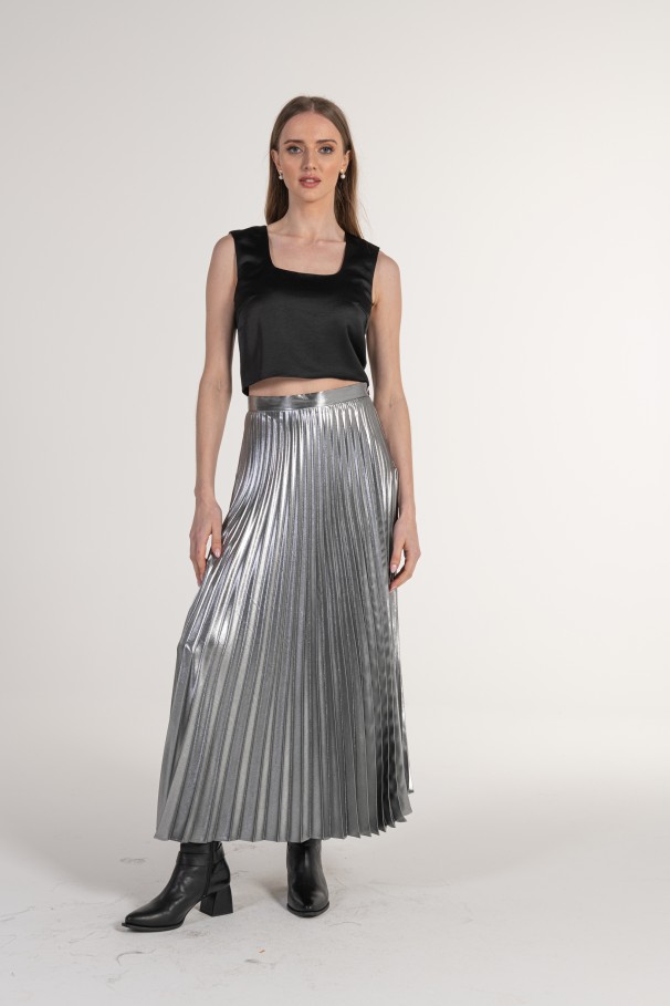 Pleated Midi Skirt