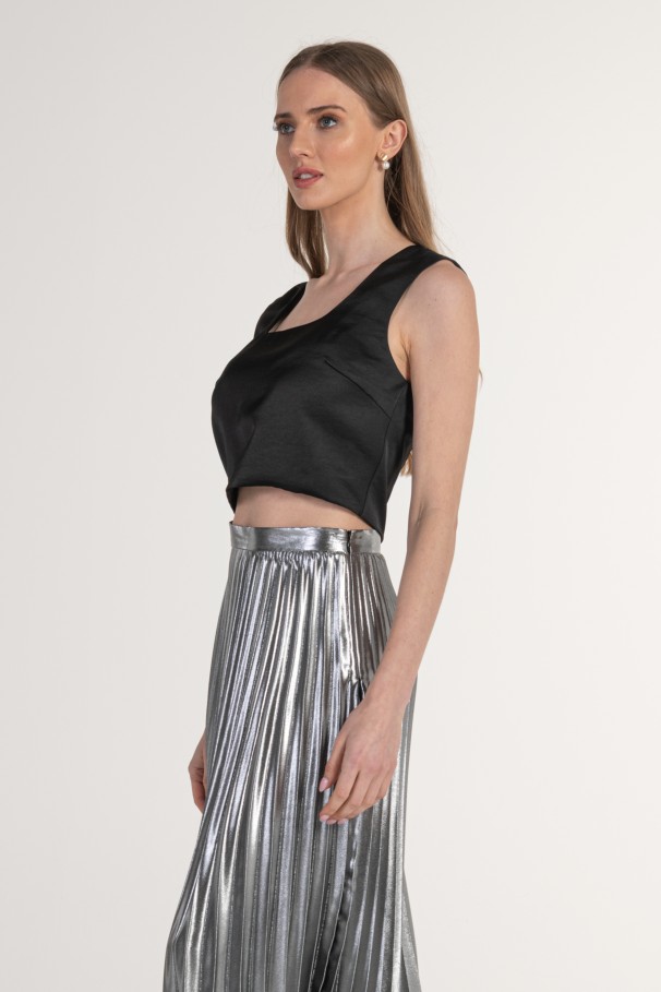 Pleated Midi Skirt