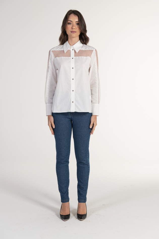 Lace cotton shirt