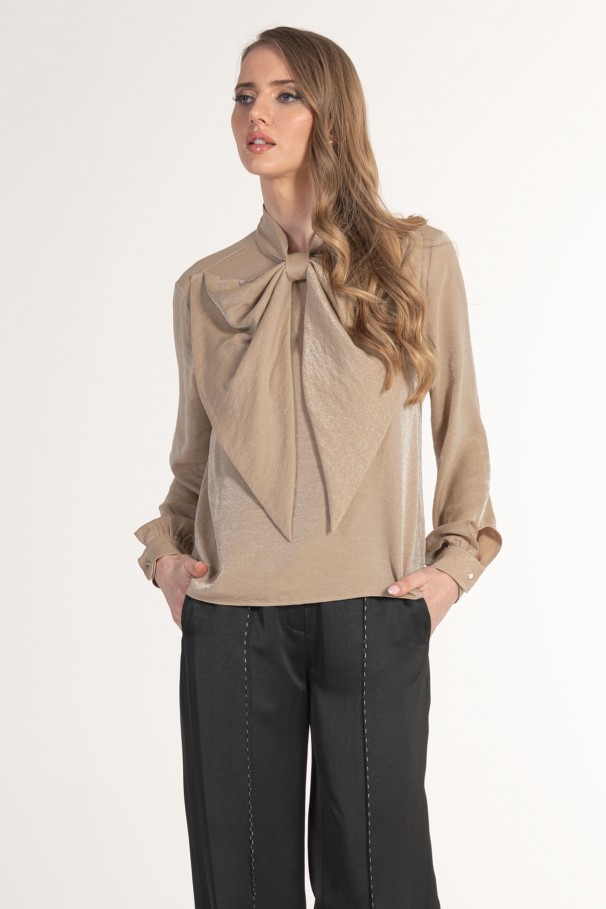 Blouse paillete avec noeud