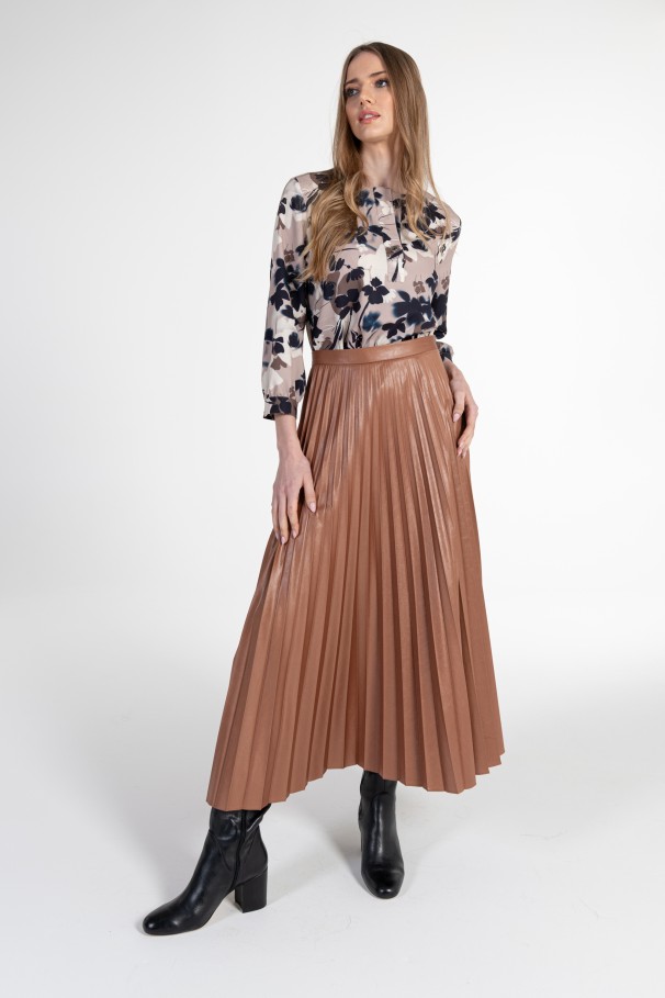 Pleated Midi Skirt