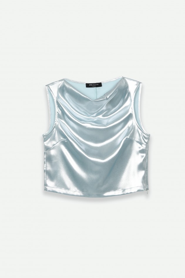 Shiny fabric top