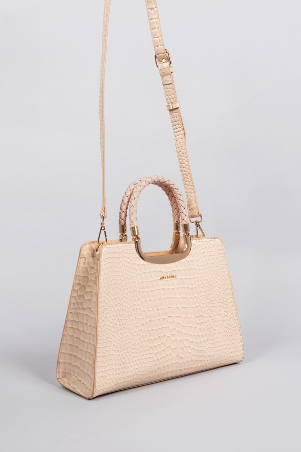 Pochette en vernis croco